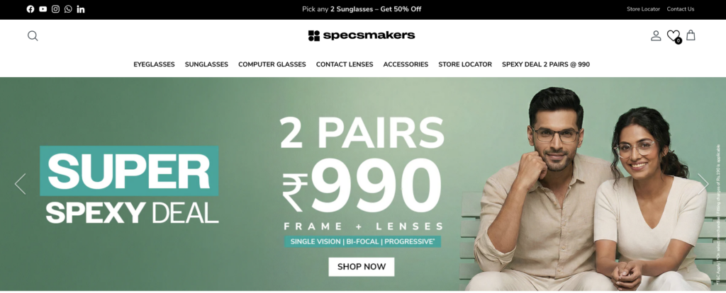 インド　メガネ　Specsmaker